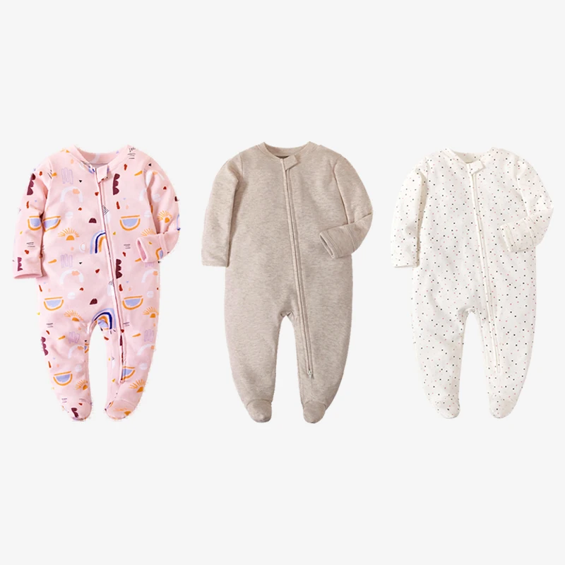 3 pieces Newborn Long Sleeve Clothes Jumpsuit Infant Soft  0-12Months Pajamas Clothing Homewear  Cotton Boys Girls Baby Rompers