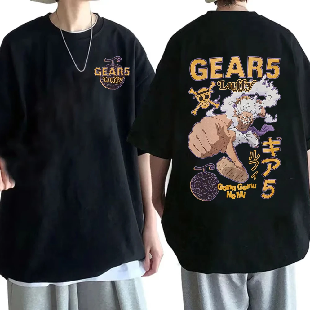 

Футболка Luffy Gear 5, футболка с коротким рукавом в стиле хип-хоп, футболка унисекс с аниме