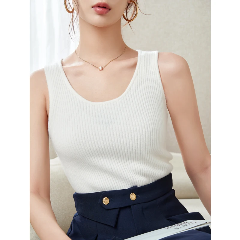 

wool vests for women worsted Vest Pullover Sleeveless sweater Women's Elegant sweaters korean fashion Pure Wool 2022 Hot Sale