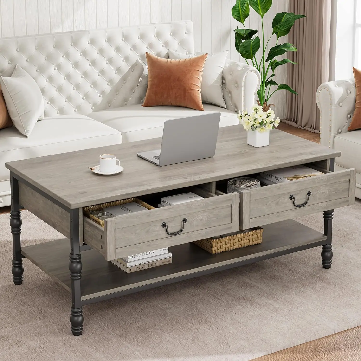 Idealhouse Coffee Table With Drawers 41