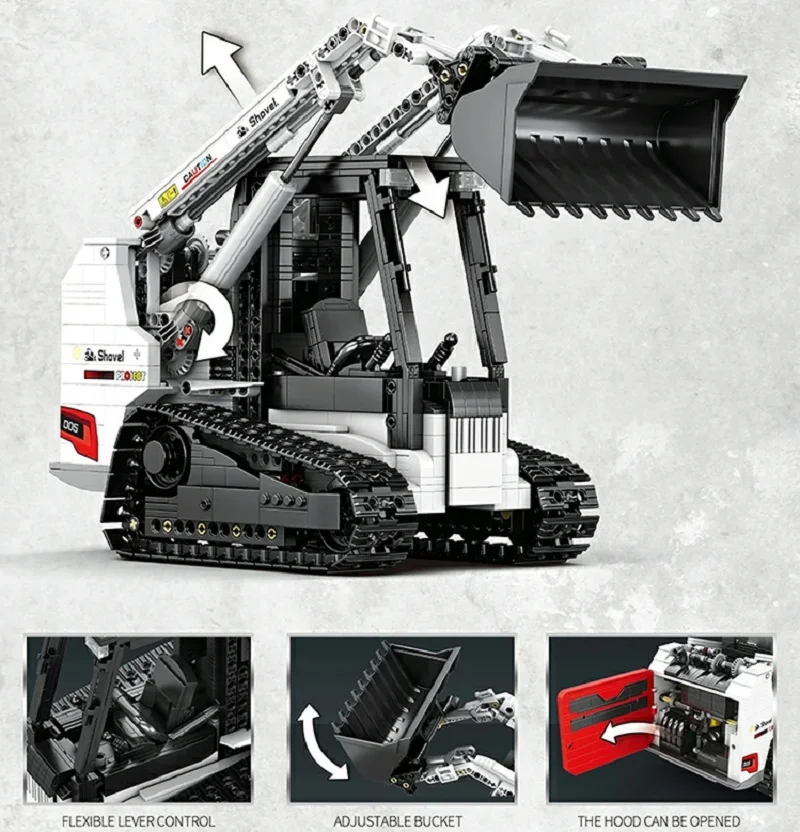 

1366PCS Bobcat Loader Building Blocks Remote Control City Engineering Vehicle MOC Technology Blocks Kids DIY Toy decoration gift