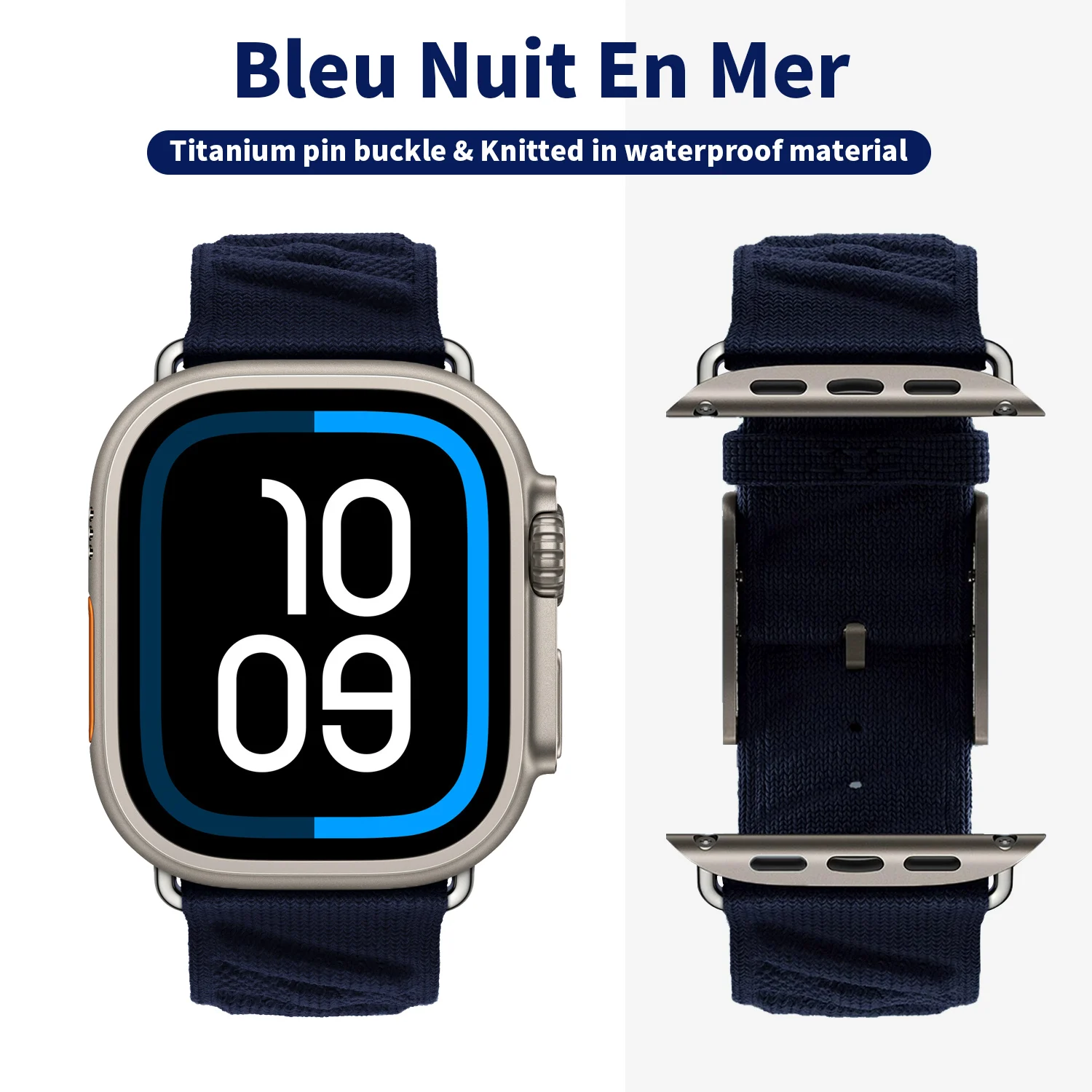 

2025 New En Mer Bleu Nuit Band For Apple Watch 10 9 8 7 6 Se 5 Iwatch Ultra 2 Strap 49mm 46mm 45mm 44mm Series10