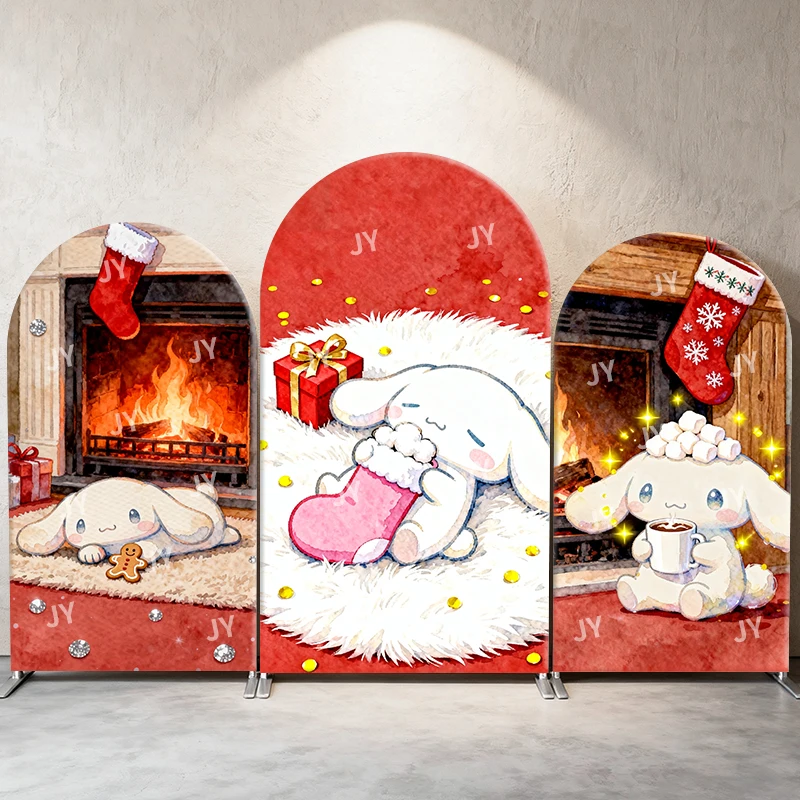 

Cinnamoroll Arch Backdrop Cover Sanrio Christmas Backdrop, Suitable for Holiday Events and Children's Birthdays, Reusable
