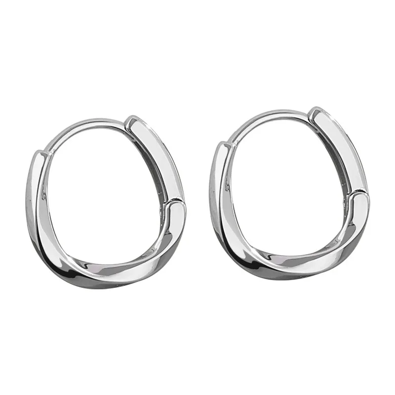 

925 Sterling Silver Möbius Strip Earrings Buckles Simple Ladies Jewellery For Women Engagement Wedding Small Earring Wholesale