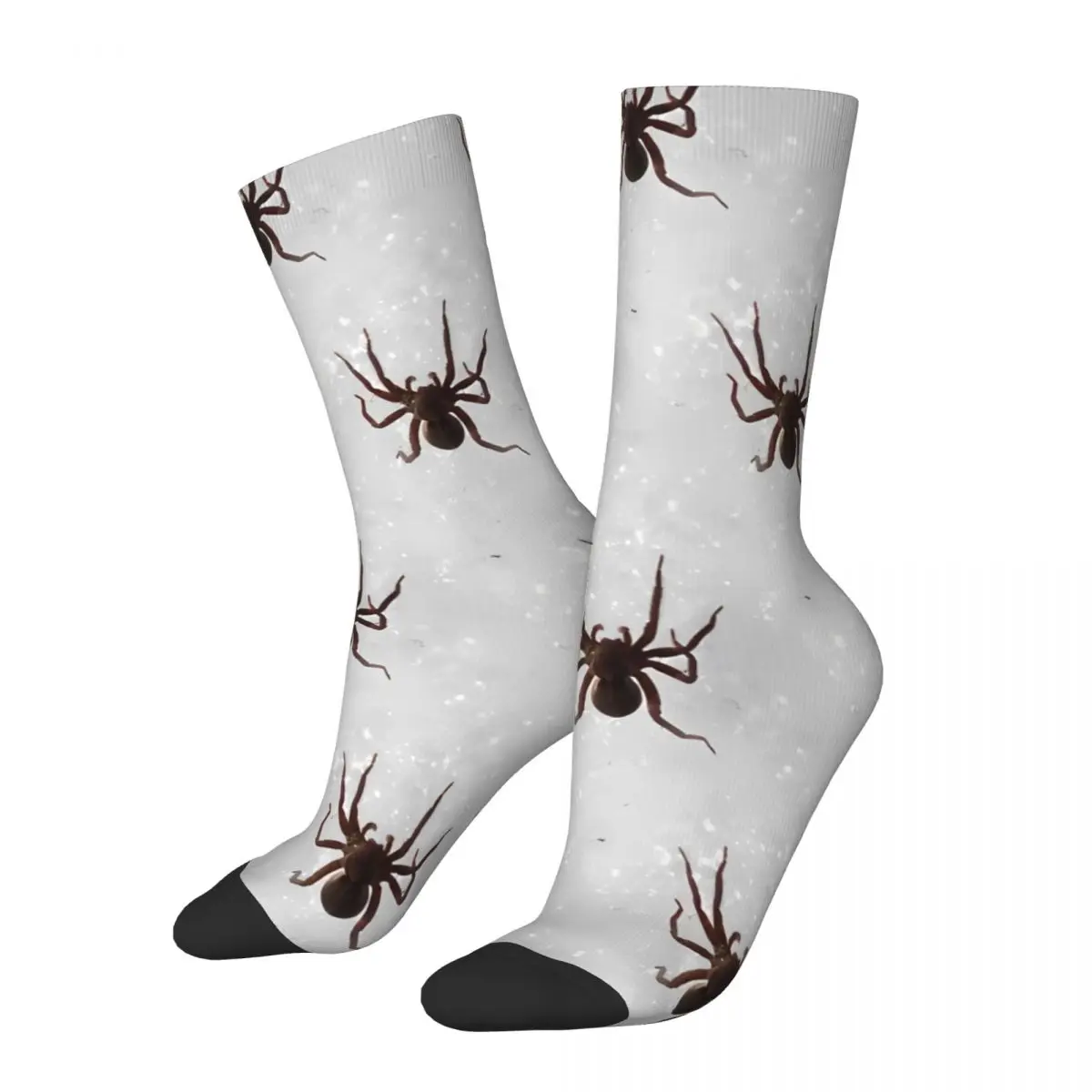 SNOWWALKER Funny Men's Socks Retro Spider Web Animal Hip Hop Casual Crew Sock Gift Pattern Printed