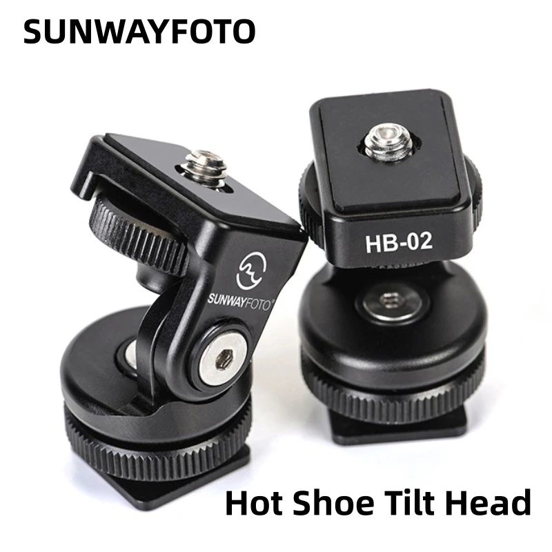 SUNWAYFOTO HB02 Hot Cold Shoe Mini Camera Tilt Head  HB-02 Canon, Nikon Fuji etc