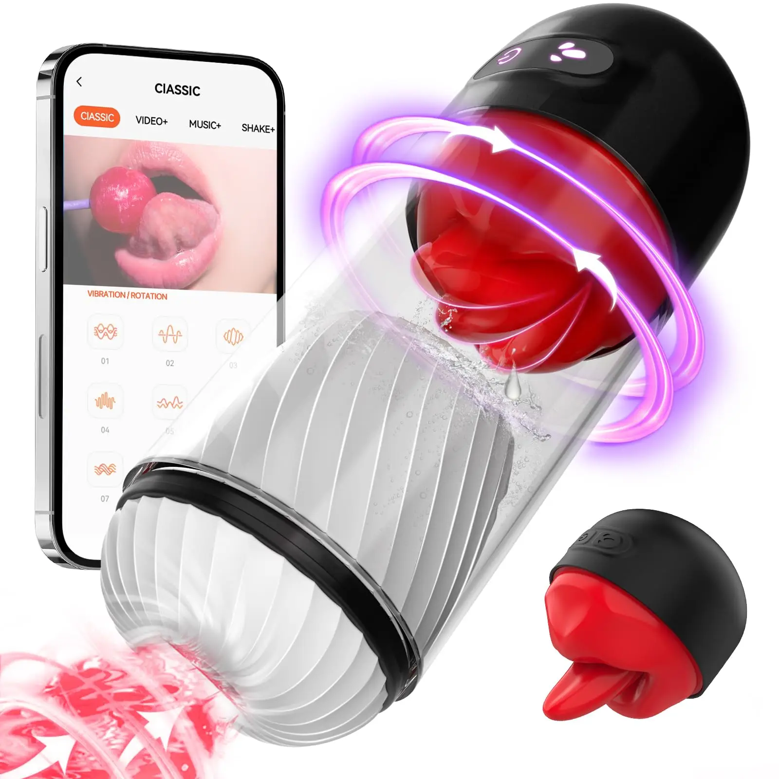 Taza de masturbación automática para hombres, Juguetes sexuales para adultos, con Control por aplicación, 360 de lengua, coño de bolsillo, Stroker