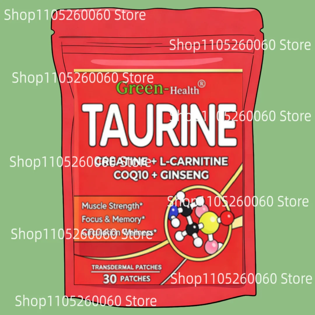 Taurine Transdermal Patches Muscle Strength, Focus, Memory -One Month Supply 30 Patches