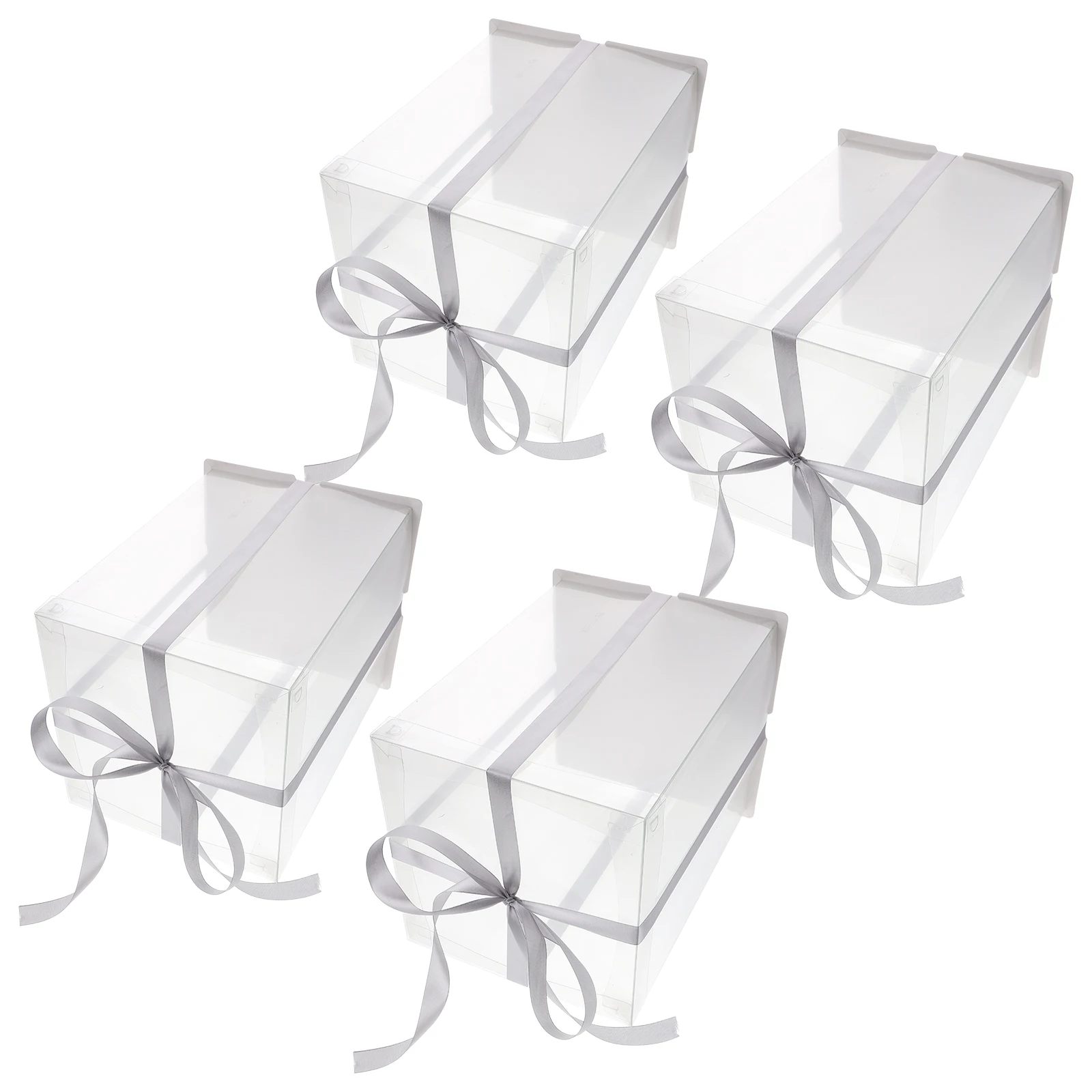 

4 Pcs Cake Box Reusable Boxes Carriers Packing Storage Caja Transparente Para Pastel The Pet Clear