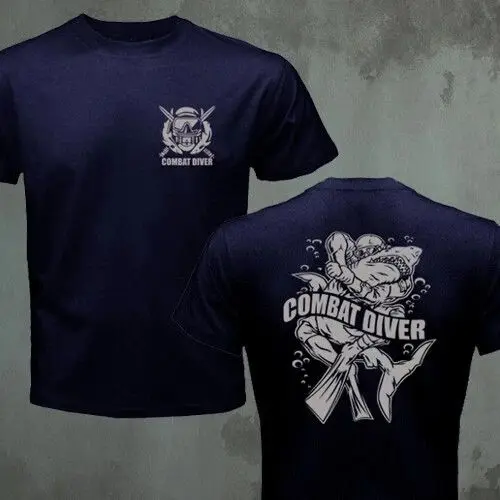 New Military Combat Diver Special Forces Logo Print High Quality Crew Neck Short Sleeve T-Shirts for Men and Women