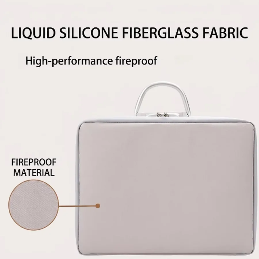 Back-to-School Fireproof Document Storage Case—Foldable, Holds Books, Tablets Contracts; Features a Combination Lock and Handle