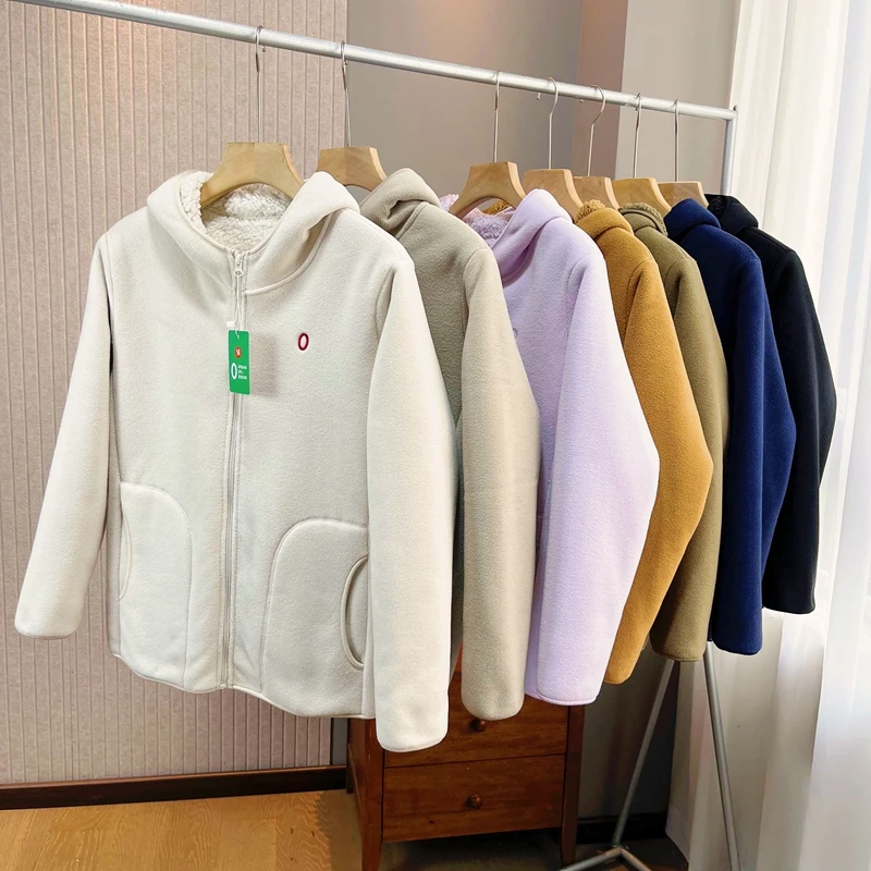 

Модная утепленная женская куртка с капюшоном из флиса и искусственного меха, городской стиль, весна-осень-зима, длинный рукав