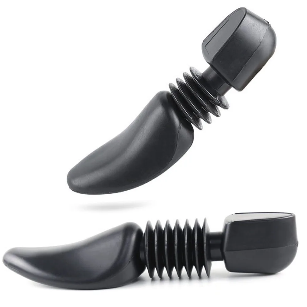 2pcs Shoe & Boot Trees Adjustable Shoe Stretcher Black Plastic Shoe Tree Elastic Shoe Expander For Men