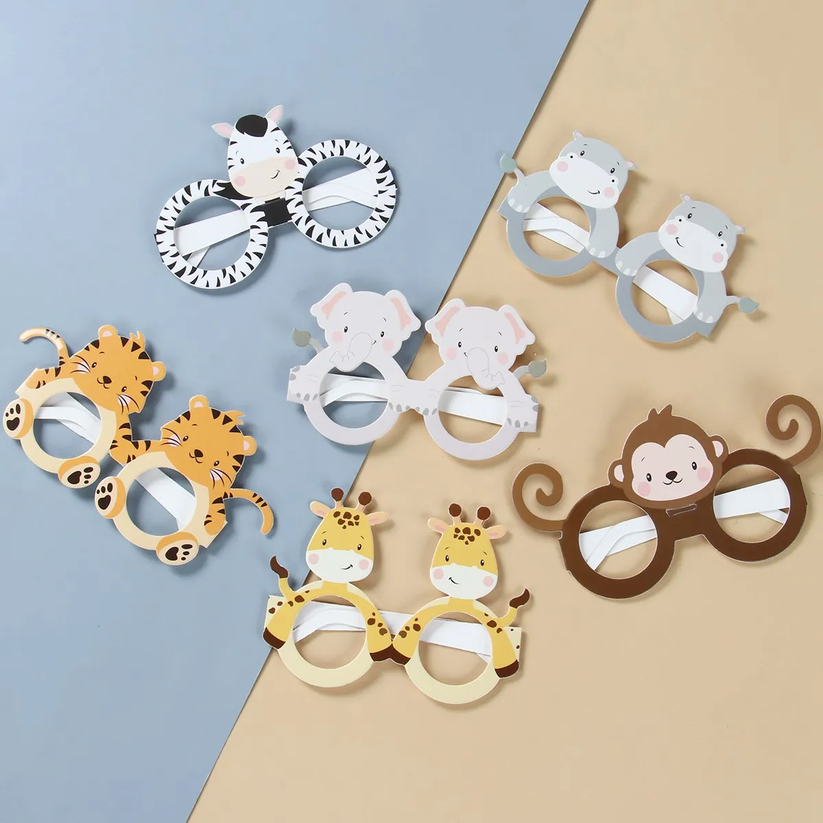 Jungle Animal Party Decor Papierowe okulary Jungle Birthday Party Decor Kids Baby Shower Wild One 1st Birthday Safari Party Supplies