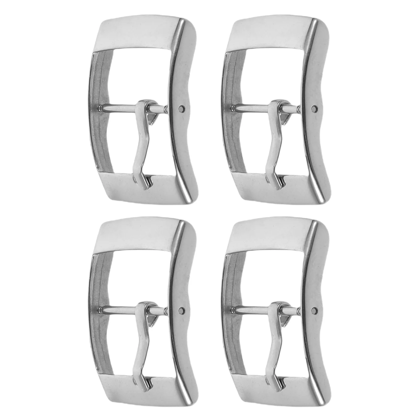 

4 Pcs Watch Strap Buckle Replacement Bands Metal Clasps Component for Silver Stainless Steel Man