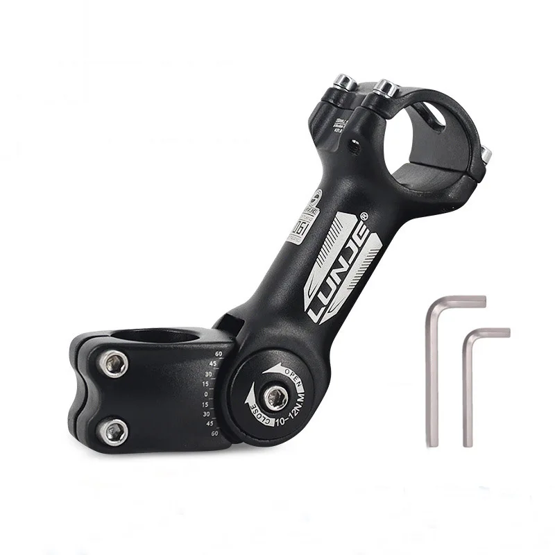 

Adjustable Bicycle Handlebar Stem 25.4 31.8 Variable 60 80 Degree Angle Riser MTB Road Bike Front Fork Stem Adapter 90-145MM