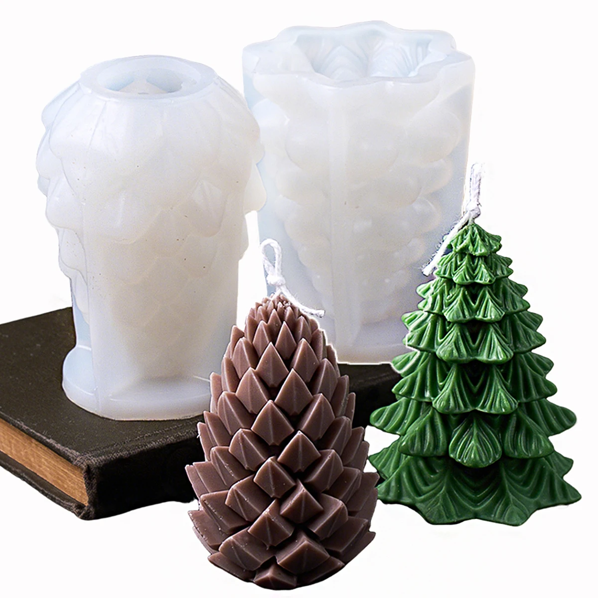 Weihnachtsbaum große Tannenzapfen Silikonform Weihnachtsserie Kerze Duftkerze Form Gips Beton Ausgießen Handwerk Home Decor
