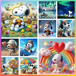 Snoopy Cartoon Kawaii Cute Pet Dog Diamond Painting Cross Stitch Set 5D DIY Art Mosaic Embroidery Pictures Wall Decor Kid Gift