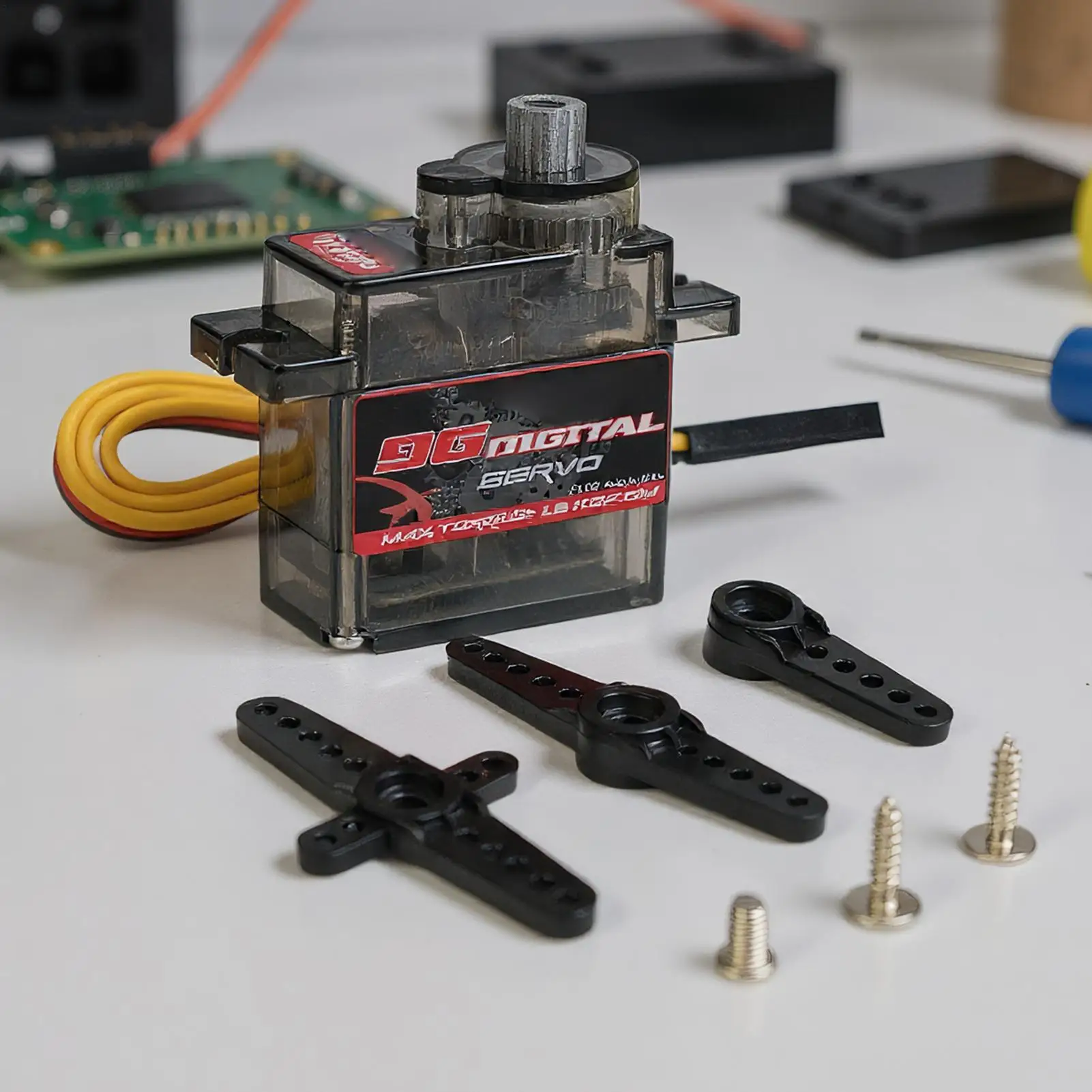 Servo digital rc servo motor alto torque 1.4kg ângulo de controle 180 graus baixo ruído acessório robótico para iniciantes meninos adolescentes