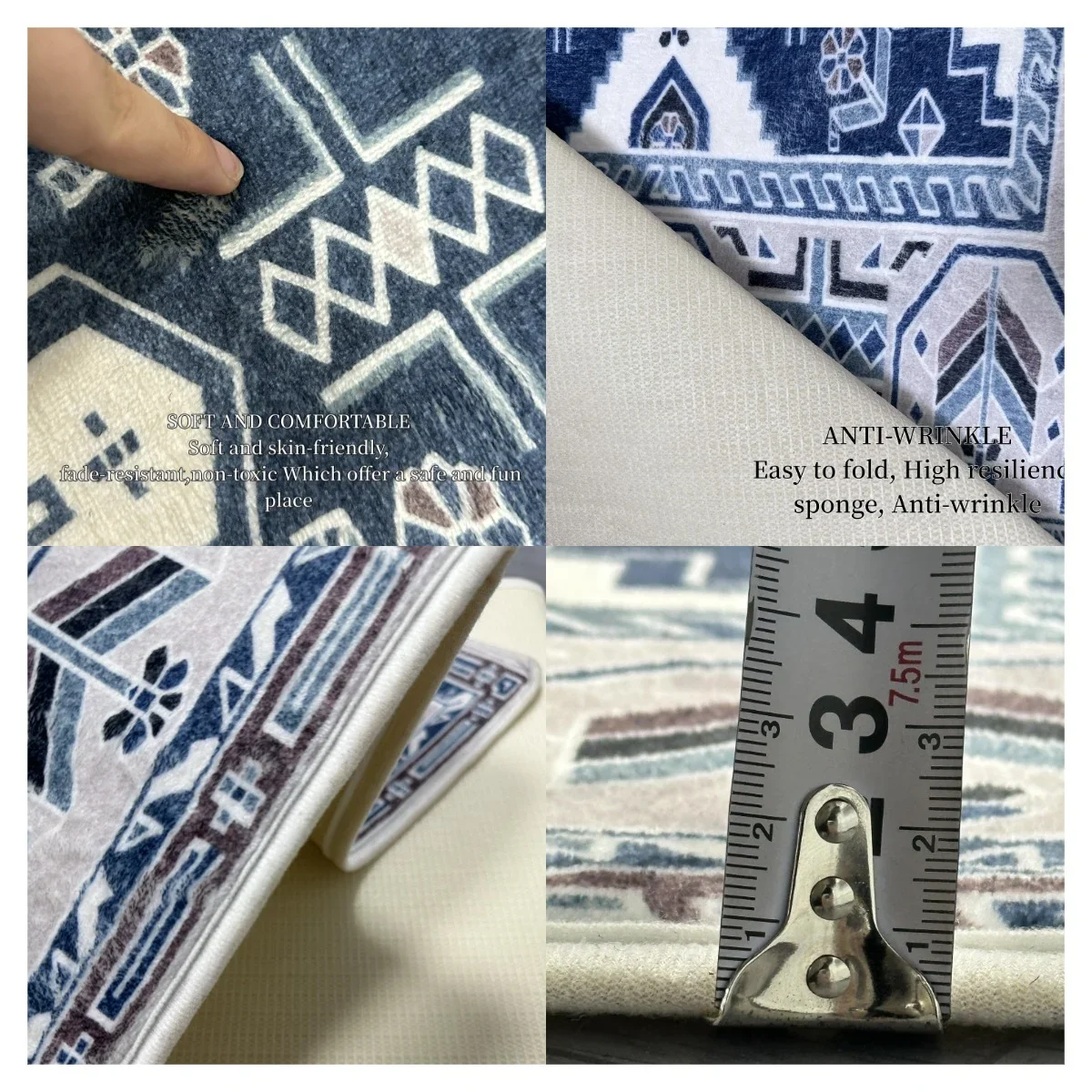 VIKAMA Cute and Fresh Flannel Carpet for Bedroom, Living Room, Entrance and Bathroom Water-Absorbing Mat view 6