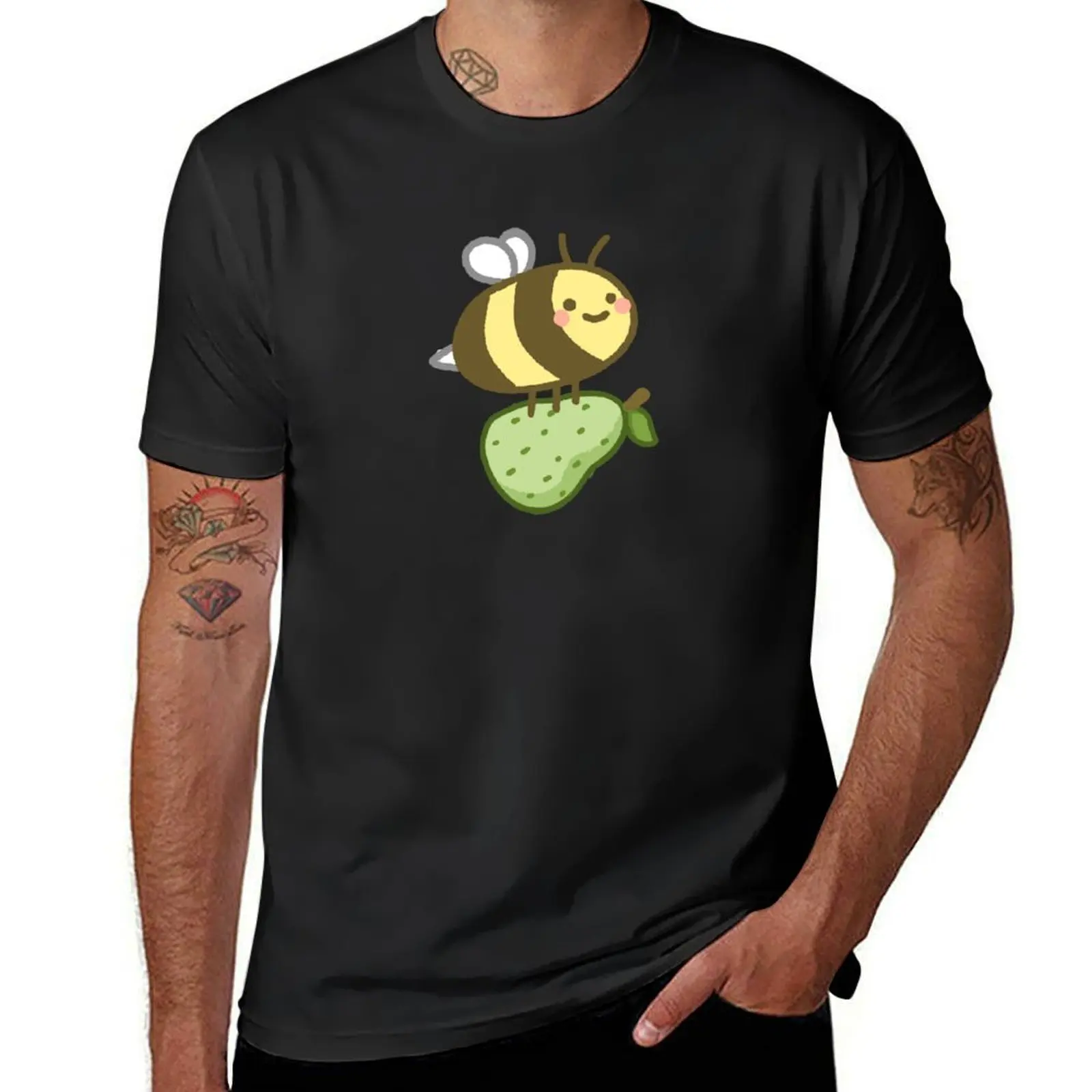 

pear bee T-Shirt tops summer clothes mens graphic t-shirts hip hop