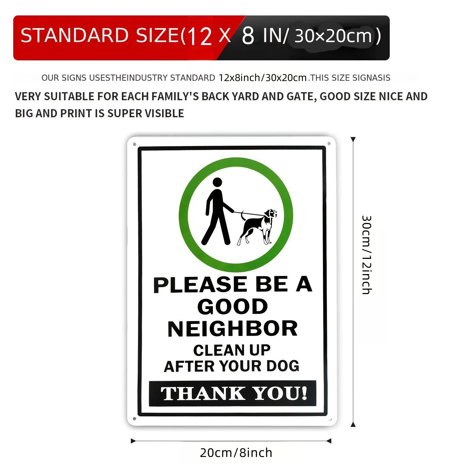 2pcs Per Pack Dog Pick UP Metal Sign Curb Your Dog Sign Dog Poop Sign Rust Free Aluminum,UV Ink Printing,Indoor or Outdoor Use