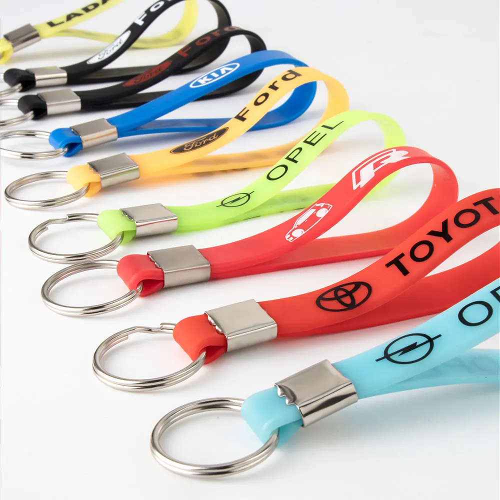 Luminous Keyring Rubber Pendant Strap Keychain Car Logos Accessory For Ford Fiesta Focus 2 MK4 Mustang Ranger Kuga S-MAX Transit #2