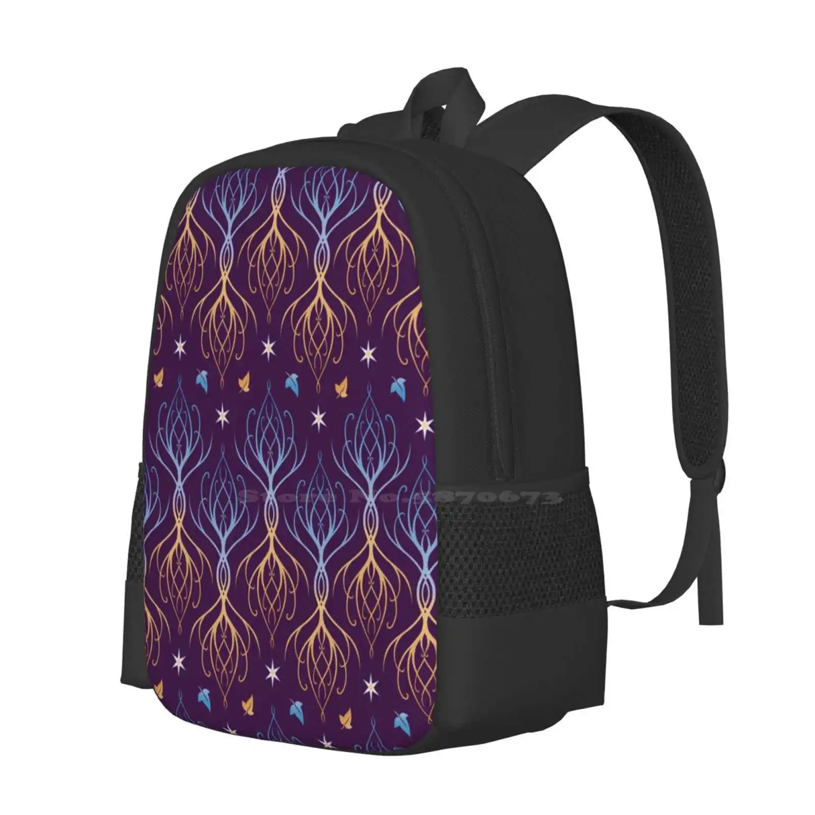 Elven Trees Purple Hot Sale Schoolbag Backpack Fashion Bags Elves Tolkien Silmarillion Elf Fantasy