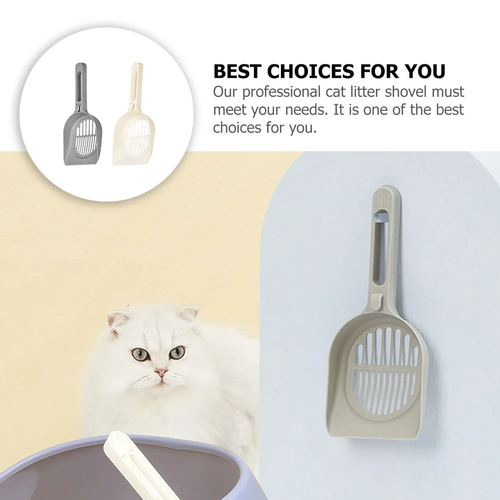 

2Pcs Plastic Cat Litter Scooper Ergonomic Design Suitable for Many Kinds of Cats Litter Home Pet Cleaning Cat Poop Shovel