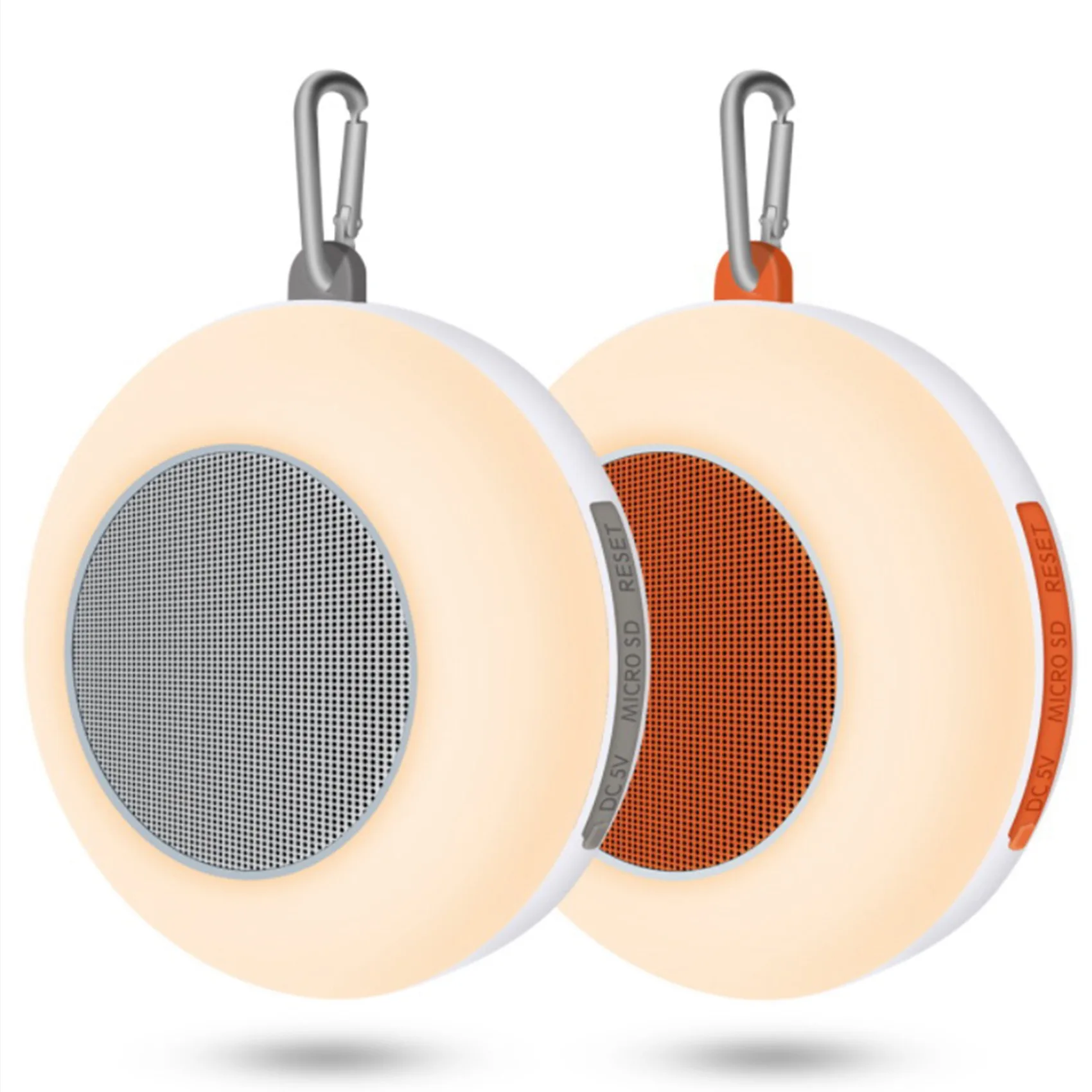 Wireless Bluetooth Speaker Portable Shower Speaker with Night Light Stereo Color Changing Support TF Card(A)