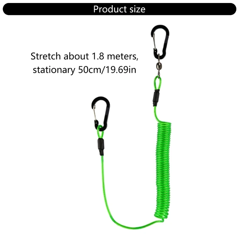 Retractable Coiled Lanyard Fishing Rod Straps Paddle Leash for Fishing Tool X5QF