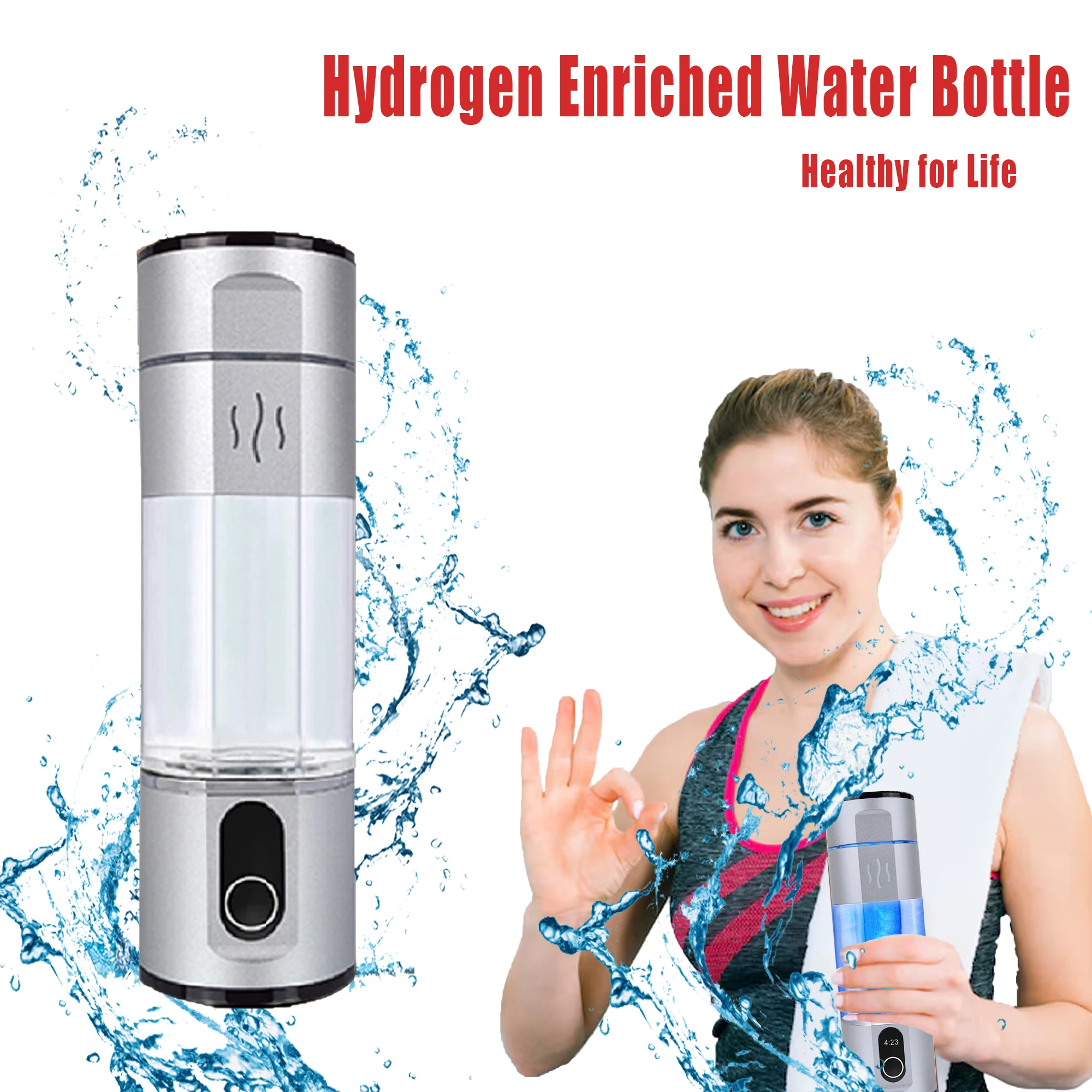 

Hydrogen Water Bottle,Food Grade Body Tumbler; SPE/pem Technology,5000ppb Pure Hydrogen Rich Concentration. Dupont Membrane