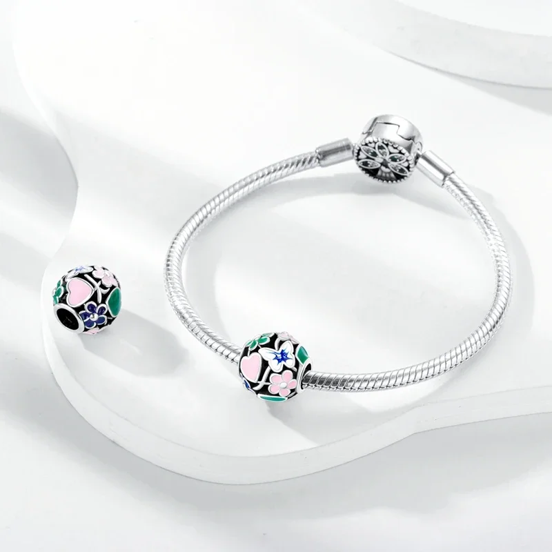 

Подвески из серебра 925, бабочки в форме сердца, цветы, бусины, подходят для подвесок Plata 925, оригинальный браслет, бусины, женские ювелирные изделия, сделай сам