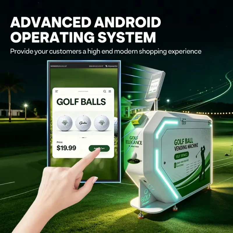FL Customized 2026 New  Advanced Touch Monitor Golf Ball Vending Machine Smart Golf Ball Dispenser for Commercial Golf Club