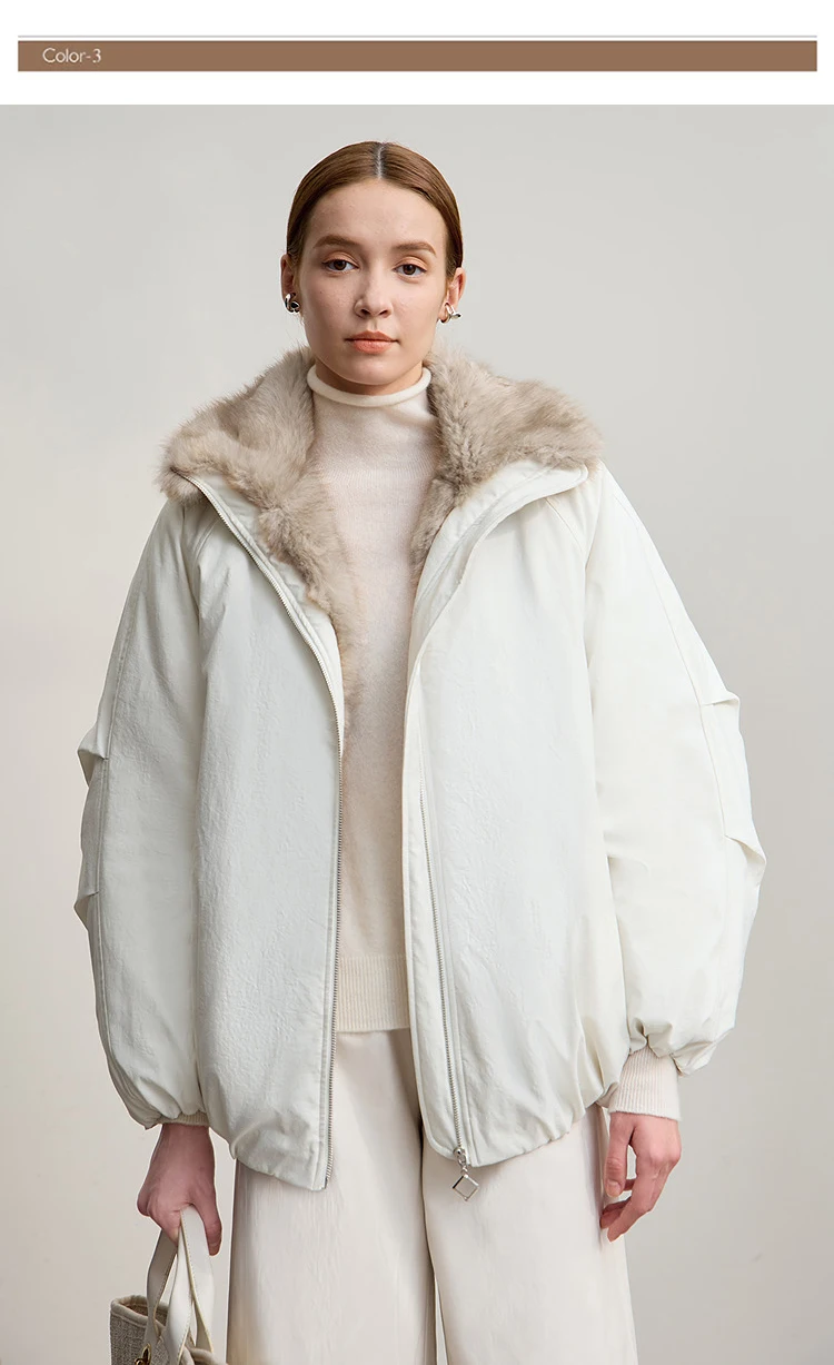 AMII Women's Jacket 2025 Winter New Loose Medium And Long Fur Collar Long Sleeve Zipper Casual Warm Parkas Jacket Woman 12544100