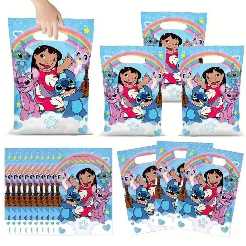 

New Disney Lilo & Stitch Party Gift Bags, Kids Candy Bag, Party Supplies, Pink Blue Dot Gift Bags for Kids Birthday