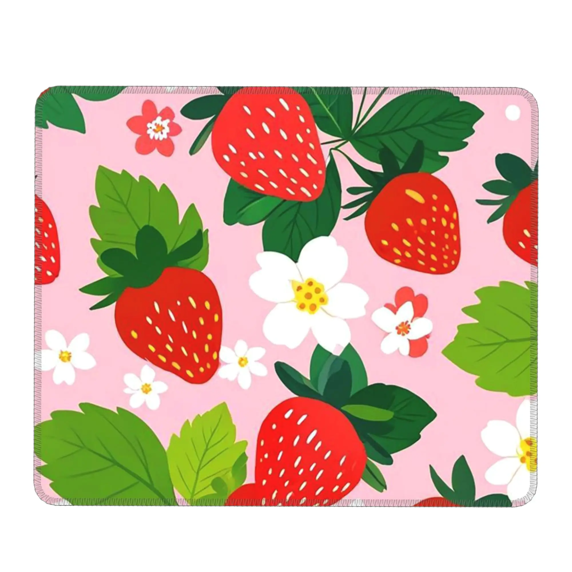 Strawberry And Daisy Cartoon Pattern Mouse Pad Computer Keyboard Mouse Mat Gaming PC Laptop Desk Mat Office Table Mats