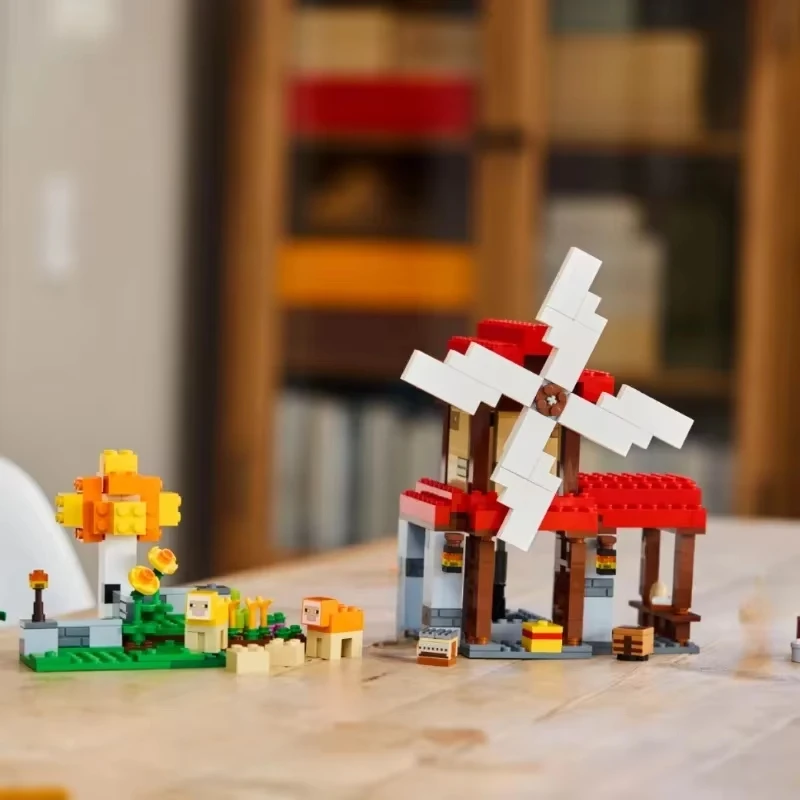 

21262 Windmill Farm Building Model 462Pcs Pixel Mini Character Christmas Brick Children's Educational Toys