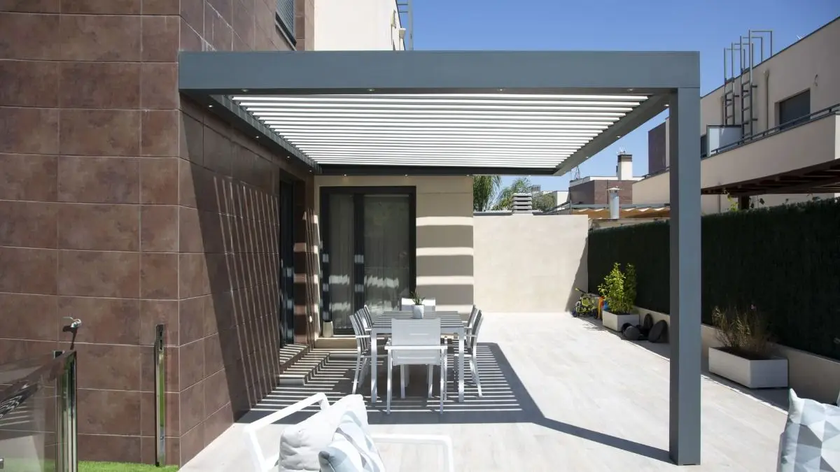 

Motorized Bioclimatic Louvre Roof Pergola 3x6 4x3 6x4M Remote Control Aluminum Frame Exterior Sunshade for Garden Outdoor Arches