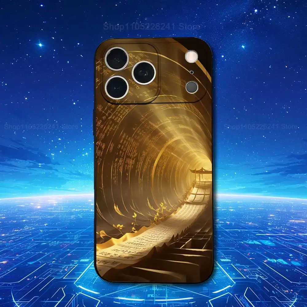 เคสโทรศัพท์มือถือซิลิโคนนิ่มสีดำลายศิลปะพระพุทธศาสนา สำหรับ iPhone 13,16,11,14,17,12,15,Plus,Pro Max,XS,X,XR,SE,Mini,8,7