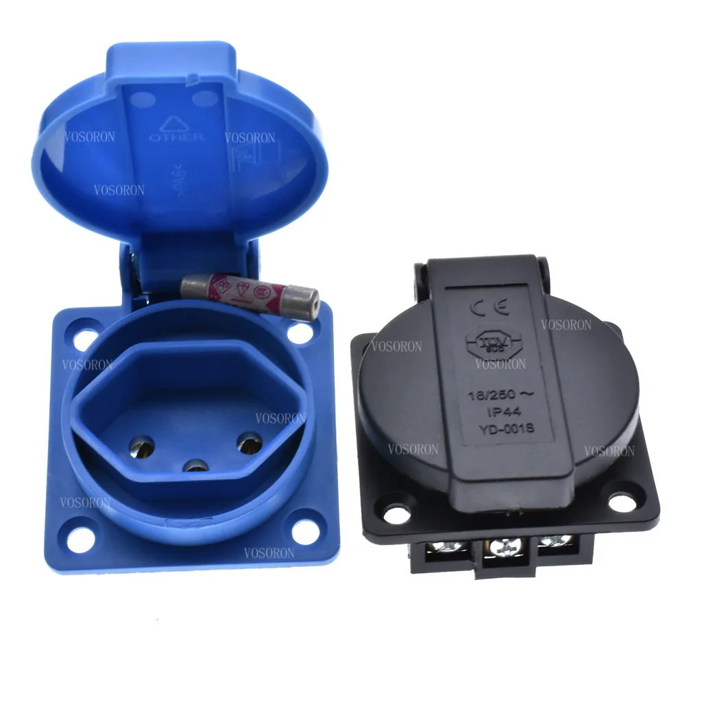 Швейцарская водонепроницаемая промышленная розетка IP44, швейцарская розетка переменного тока, 10 А, пылезащитный разъем питания, электрическая розетка с крышкой Швейцарская водонепроницаемая промышленная розетка IP44, швейцарская розетка переменного тока, 10 А, пылезащитный разъем питания, электрическая розетка с крышкой