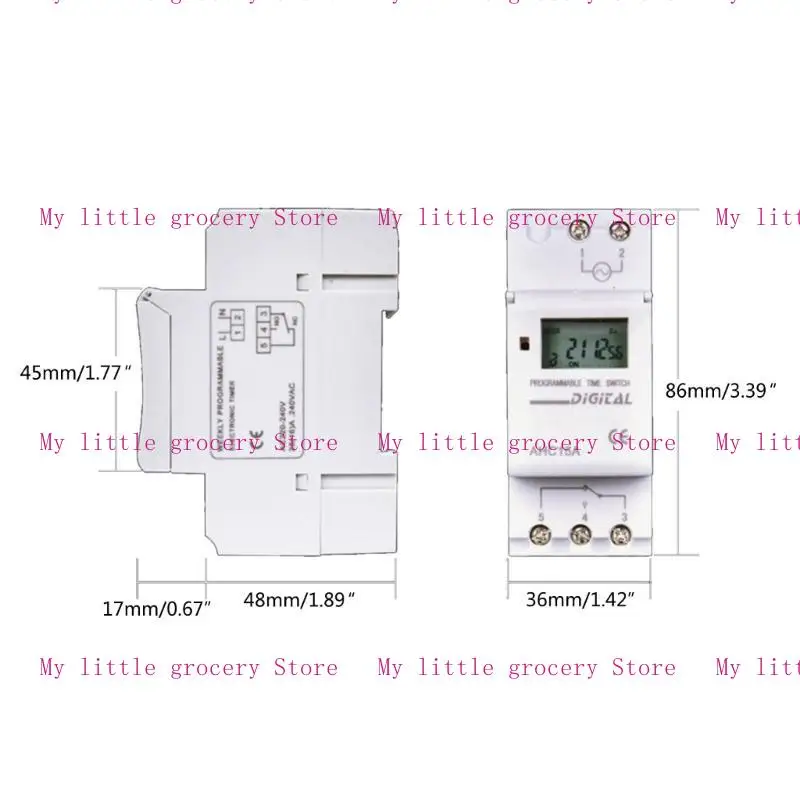 D5BD THC15A DIGITAL LCD Power Powertible Timer Switch DIN Mount