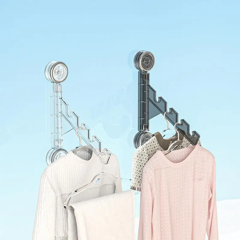 

Suction cup clothes drying rack folding clothes drying rack wall mounted laundry rack for home balcony laundry room