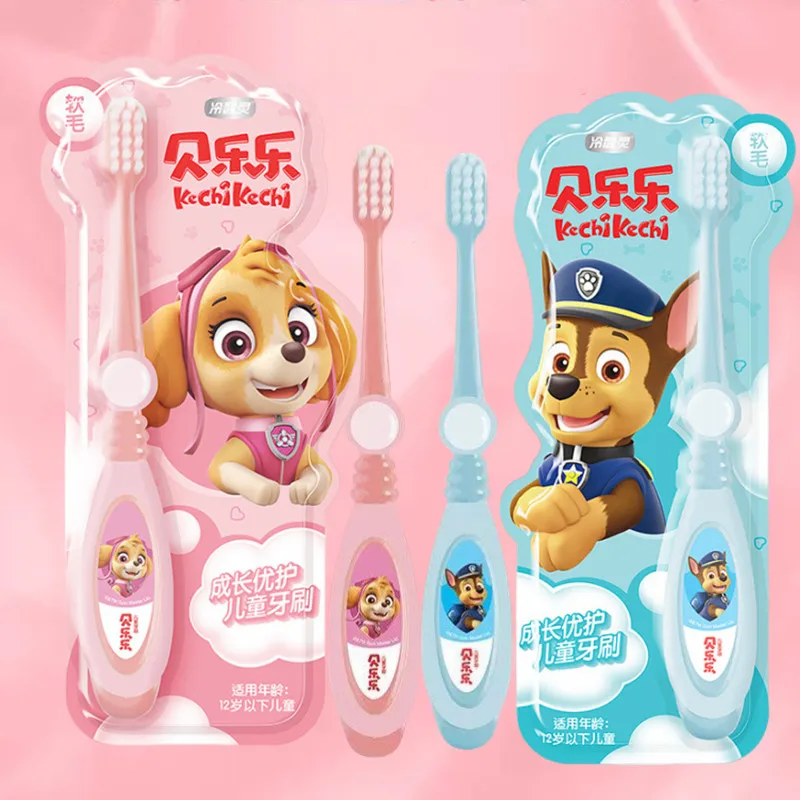 Anime Genuine Paw Patrol Children's Toothbrush Cartoon Chase Skye Anime Figures Gum Cleaning Suitable For Kids Christmars Gifts