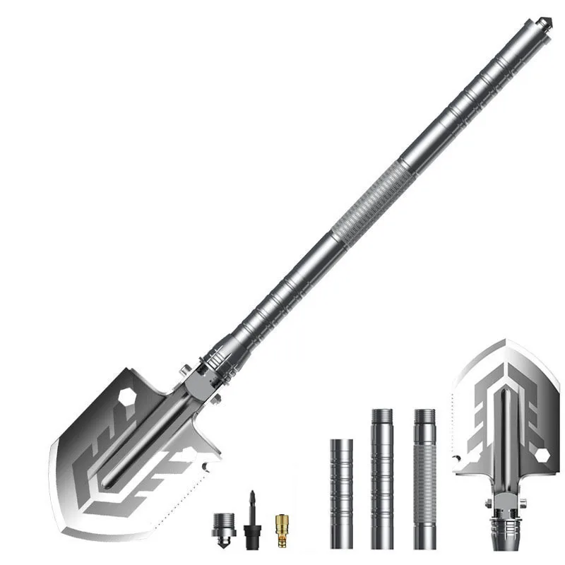 

Engineer shovel Multifunctional outdoor equipment camping Folding armory shovel with rustproof thickened shovel rod&head