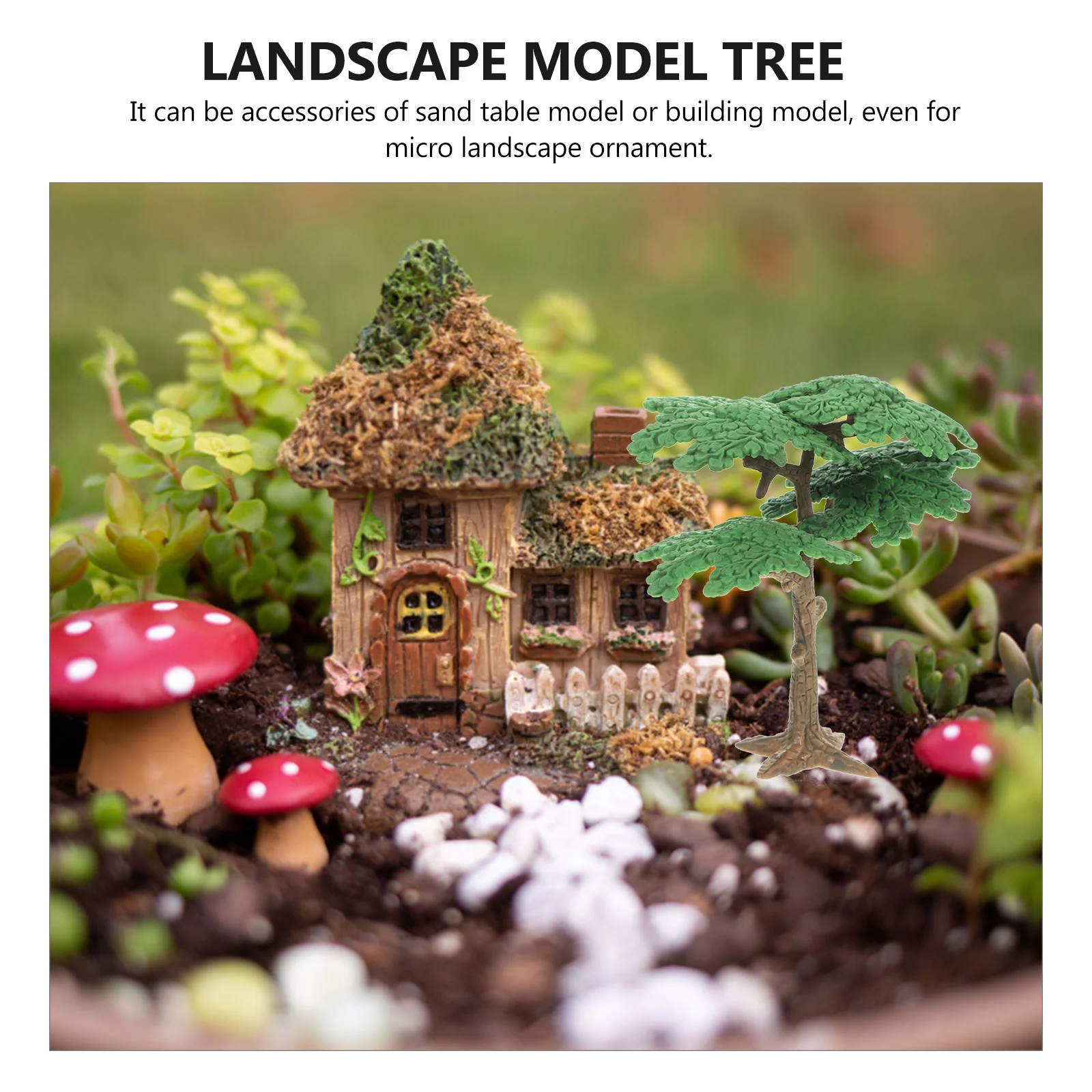 Árbol de paisaje de juguete, ciprés, árboles falsos en miniatura, figura en miniatura, planta