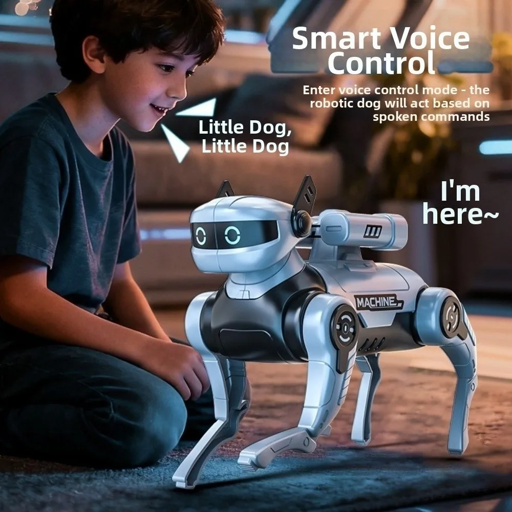 DIY Assembled Electric Robot Dog Intelligent Dialogue Function Intelligent Mechanical Dog Voice Controlled Early Education