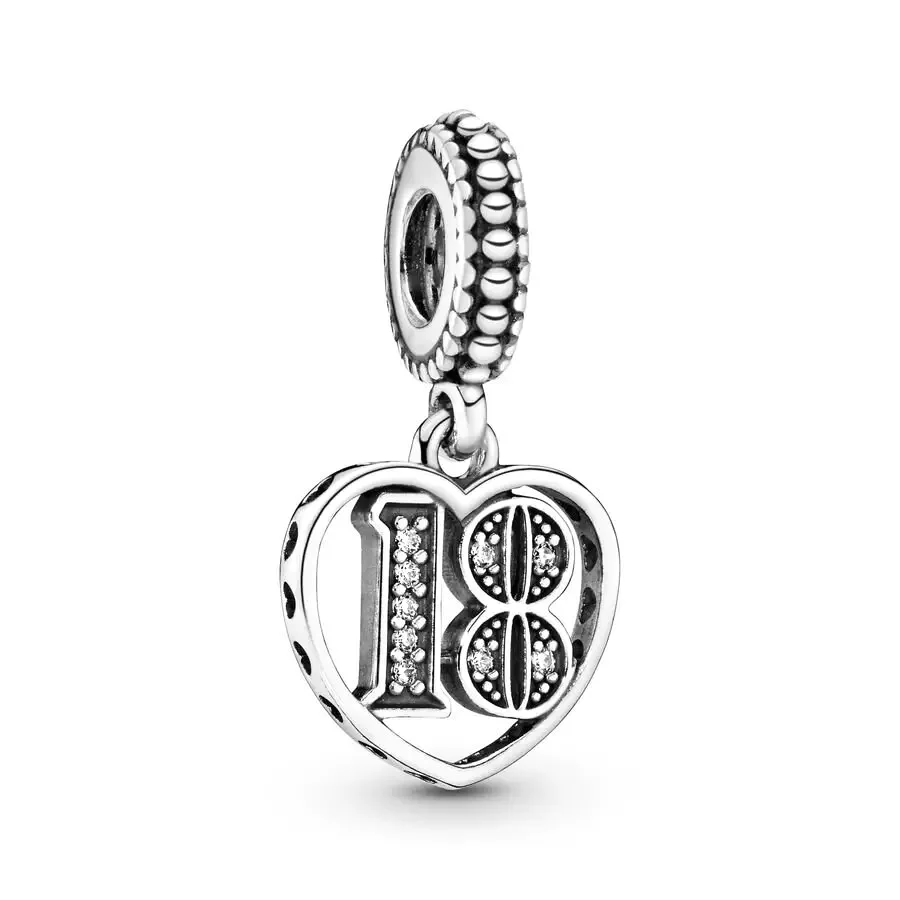 DIY Women Jewelry 16-60th Celebration Lucky Pendant Charm Beads Fit Original 925 Sterling Silver Pandora Bracelet Necklace Gift