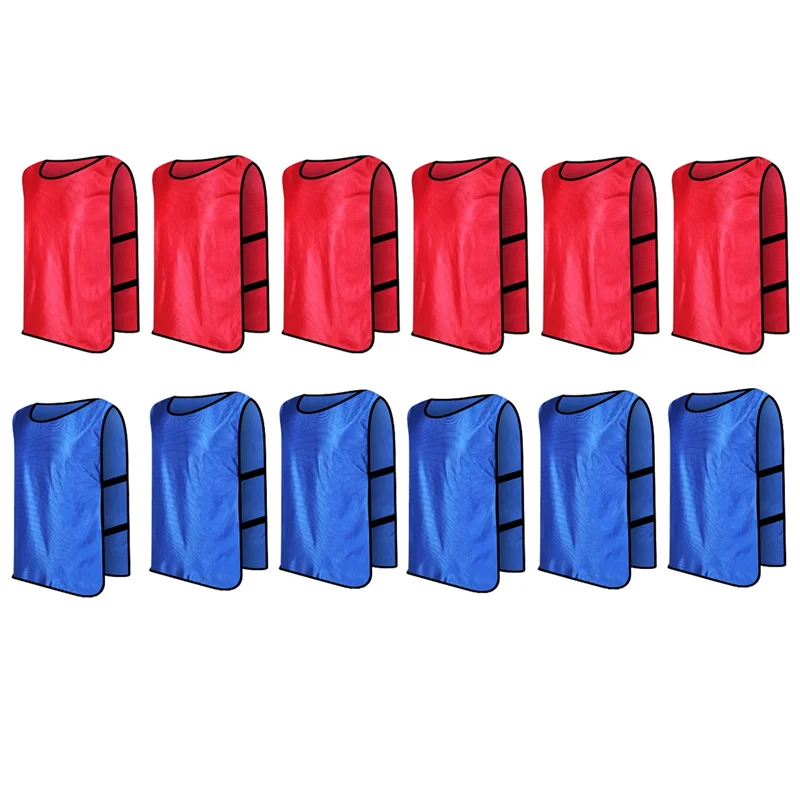 12 Pack Dodgeball Game Vests Soccer Practice Jerseys Training Vest for Adults for Indoor Outdoor Playground XL