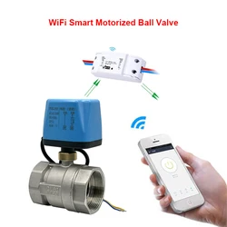 Tuya WiFi Smart Electric Ball Valve Stainless Steel Timing Smart Switch Water Smart Life Control Support Alexa Google Home 220V